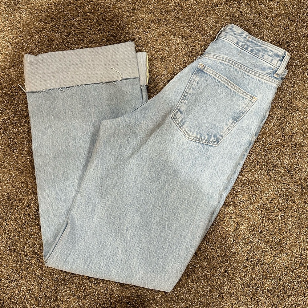 Zara Wide Leg Cuff Denim